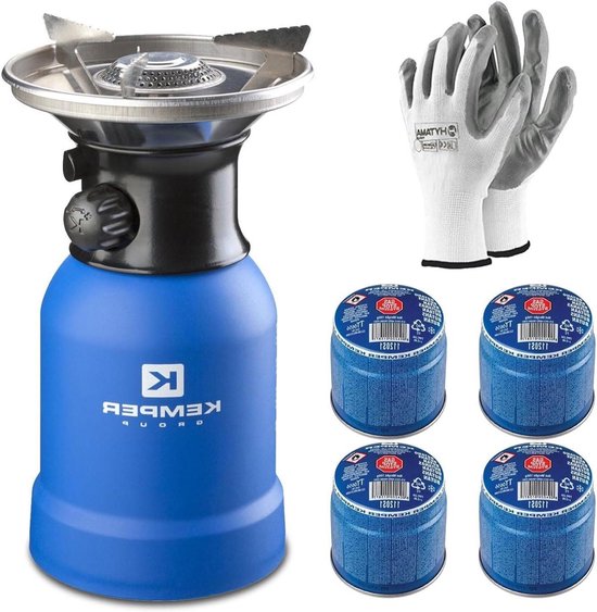 Draagbaar Gasstel - Kooktoestel Outdoor - Koken op Camping - Piëzo Ontsteking - 4 Patronen - Blauw