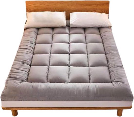 Draagbaar Gastenbed - Oprolbare Matras - Comfortabel Slapen - Lichaamsconform Ontwerp - 135x200cm - Grijs