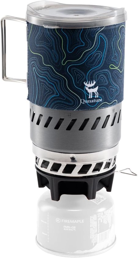 Draagbaar Kampeerfornuis - Compact Gas Systeem - Buiten Koken - Alles In Één - 600 ml - Zwart