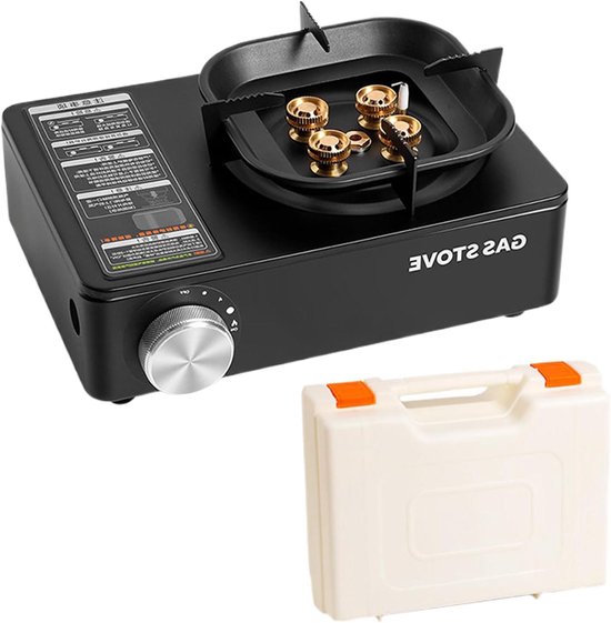 Draagbaar Kampeerfornuis - Outdoor Keuken - Koken Buiten - 6000W Kookvermogen - 33x25x14 cm - Zwart
