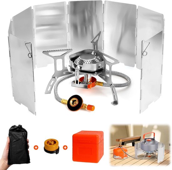 Draagbaar Kampeerkooktoestel met Windscherm, Ultralicht en Krachtig van Merkloos