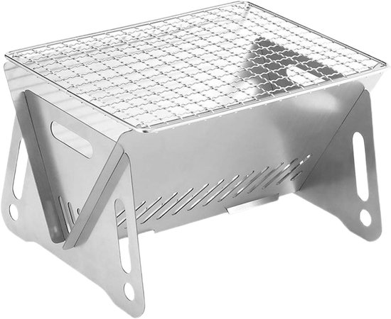 Draagbaar Kookfornuis - Opvouwbare Grill - Buiten Koken - Roestvrijstalen Constructie - 5.7 x 18.9 x 5.7 cm - Zilver