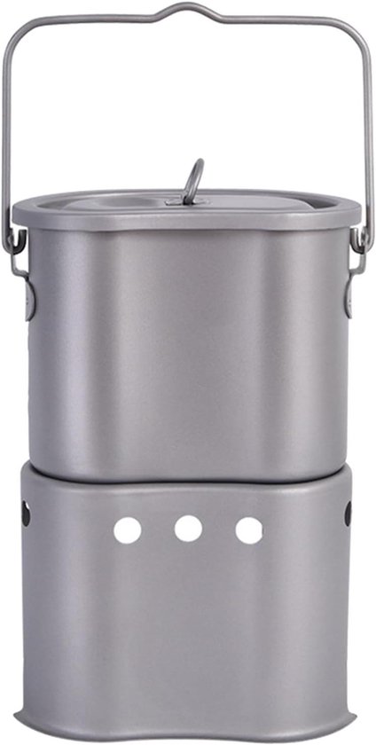 Draagbaar Kooktoestel - Camping Pan Set - Outdoor Koken - Compact Vouwontwerp - 13 x 8.5 x 10.5 cm - Metaal