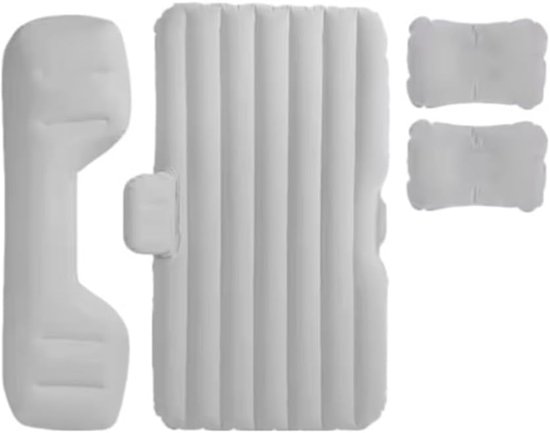 Draagbaar luchtmatras - Auto reisbed - Comfortabel reizen - Verstevigde randen - One Size - Grijs