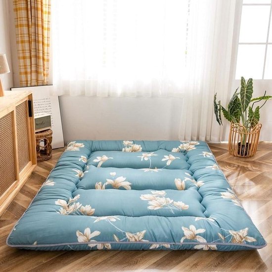 Draagbaar Opvouwbaar Matras - Futon Matras Japans - Comfortabel Slapen - Ademend Polyester Materiaal - 100x200cm - Grijs