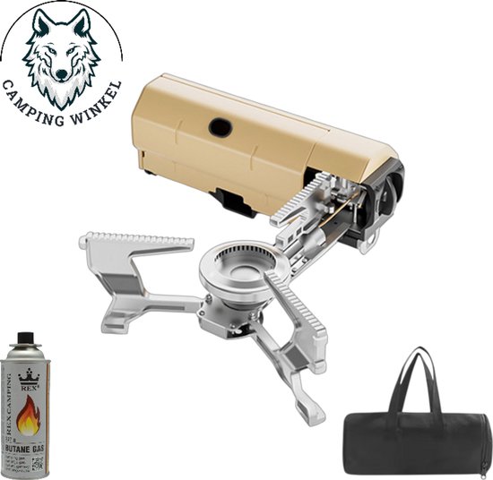 Draagbaar Opvouwbare Propaan Kachel Campingkachel - Draagbare Metaal Outdoor Kachel & Cooker - Compacte Wind bestendige branders voor Kamperen, Wandelen & Picknick 2600W van Merkloos