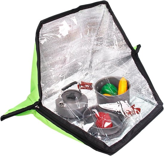 Draagbaar Zonnefornuis - Opvouwbare Zonneoven - Kamperen Koken - Krasbestendige Constructie - 37 x 265 x 115 cm - Zwart