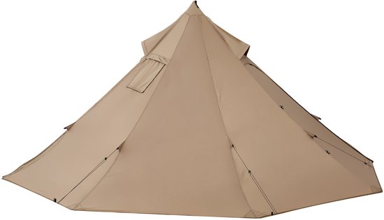 Draagbare 2-Persoons Tipi-Tent met Kachelpoort, Veelzijdige Canvas Wintertent voor Kamperen, Wandelen, Vissen En Backpacken, Geschikt voor Alle Seizoenen, Maat S van Merkloos