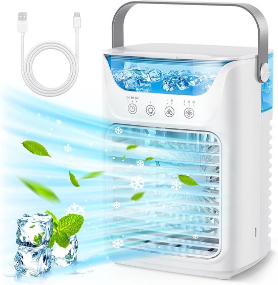 Draagbare 4-in-1 Mini Airco Ventilator met Waterreservoir en Touchscreen