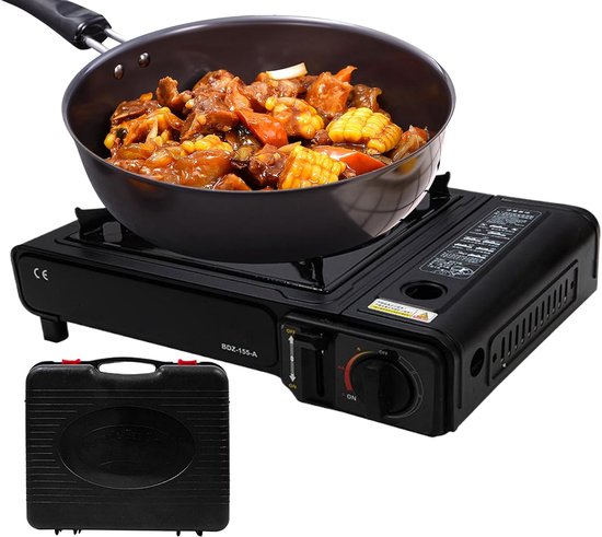Draagbare Brander - Cassette Kooktoestel - Buiten Koken - Automatische Ontsteking - 30 x 35 x 10 cm - Zilver