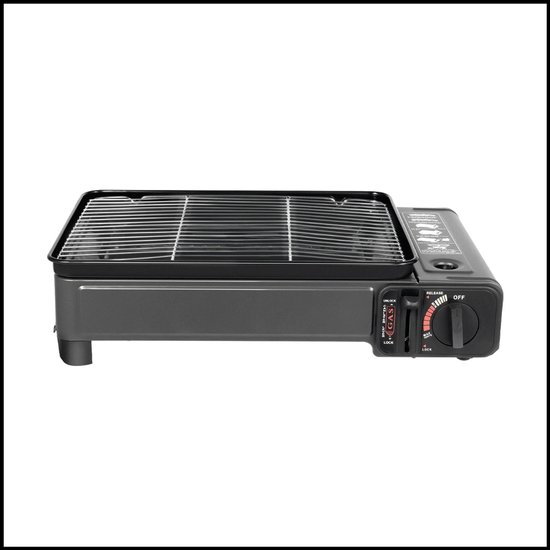 Draagbare Camping Grill Gasfornuis – Butaangas/LPG – Inclusief Grillrooster, Bakplaat en Accessoires – Voor Camping, Reizen en Trekking van ButuPlus