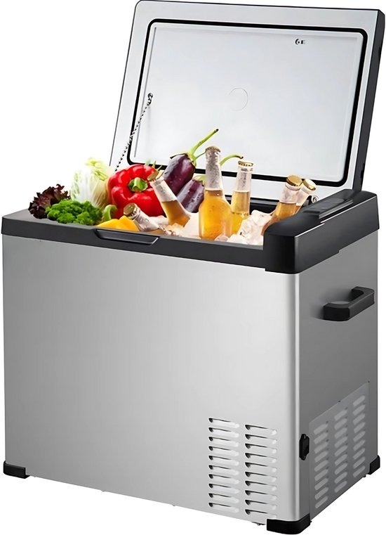 Draagbare Camping Koelbox 12V - Vriezer 53Qt met LCD - Voor Auto, Boot & Onderweg van Merkloos