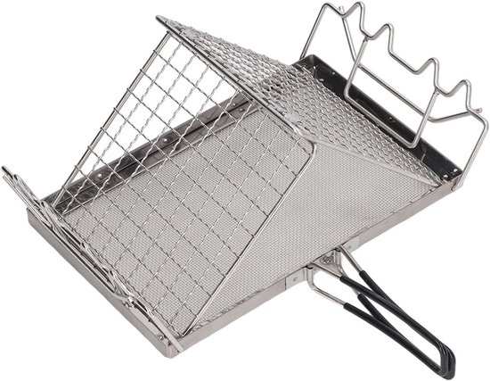 Draagbare campingkachel - roestvrijstalen constructie - opvouwbaar ontwerp voor stabiliteit - ideaal voor buitenkoken - picknicks en kampeertrips