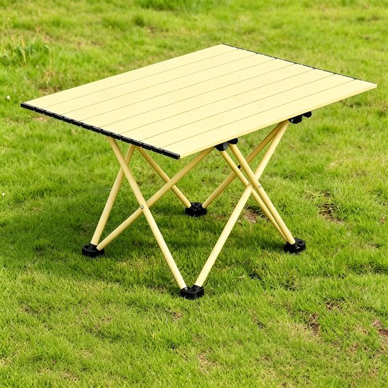 Draagbare campingtafel ultralichte opvouwbare campingtafel strandtafel 68x48x41 cm Geschikt voor kamperen wandelen backpacken en picknicken in de buitenlucht geel