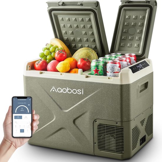 Draagbare Compressor Koelbox Auto en Vrachtwagen - Dubbele Zone Koeling en Deuren
