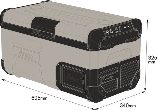 Draagbare compressor koelbox YOLCO FCX18 12/24/230V 18L van Yolco