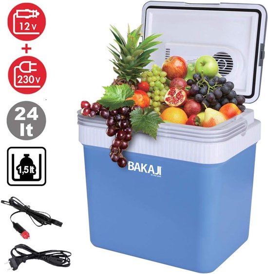 Draagbare Elektrische Koelbox 24L - 12V/220V voor Auto, Camper, Boot of Thuis van Merkloos