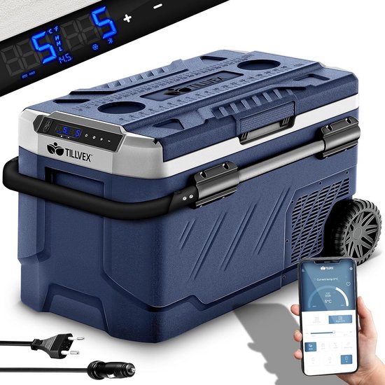 Draagbare Elektrische Koelbox Vriezer 40L met Wi-Fi App en 12/24V/230V Aansluiting van Merkloos