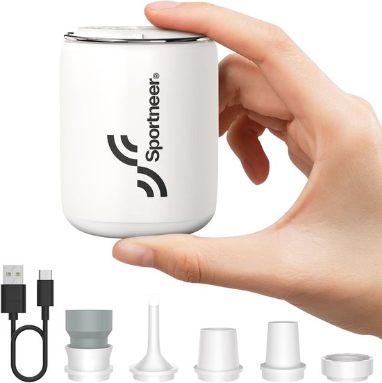 Draagbare Elektrische Luchtpomp met Campinglicht en 1600 mAh Accu - Ideaal voor Luchtmatrassen en Vacuümzakken van Merkloos