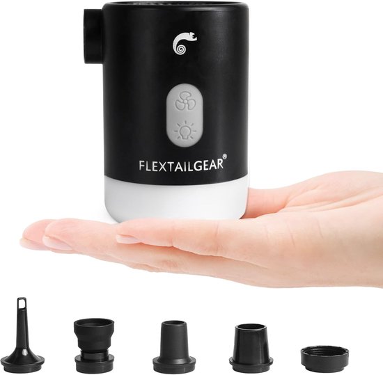Draagbare Elektrische Luchtpomp met Oplaadbare Batterij en Campinglantaarn - 4,5 kPa, Ideaal voor Zwemringen en Luchtbedden van Flextail