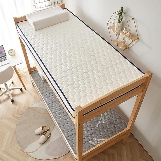 Draagbare Futonmatras - Japanse Vloermat - Comfortabel Slapen - Opvouwbaar Ontwerp - 90 x 190 cm - Wit