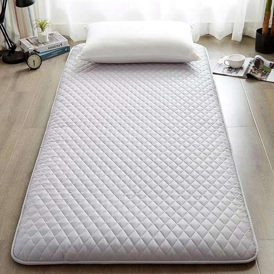 Draagbare Futonmatras - Vloermatras Logeerbed - Comfortabel Slapen - Japans Rolbed Ontwerp - 120x200cm - Grijs