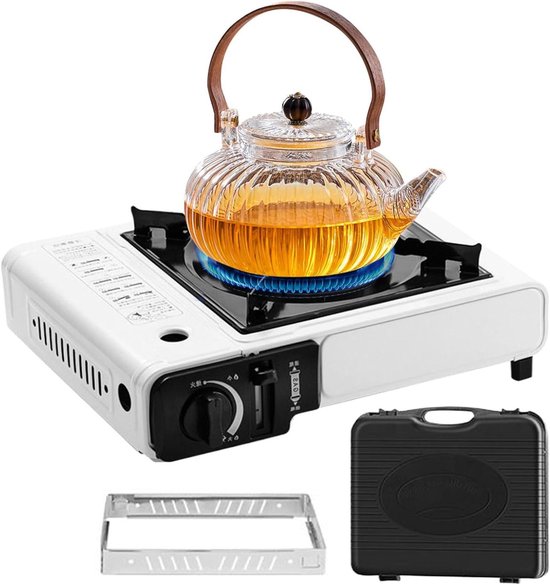 Draagbare Gasbrander - Campingfornuis Buitenbrander - Buiten Koken - Instant Ontstekingstechnologie - 34 x 30.5 x 8.5 cm - Zwart