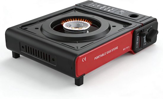 Draagbare Gasbrander - Compact Kooktoestel - Kamperen Vissen - Lichtgewicht Ontwerp - 1230 gram - Zwart