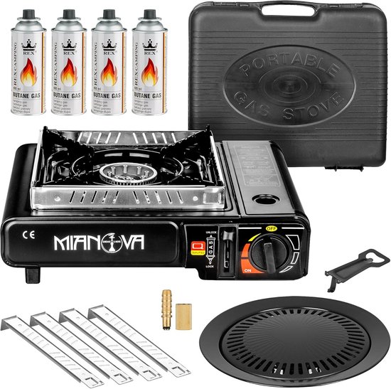 Draagbare Gasfornuis 2-in-1 Buitenkeuken Kamperen BBQ met Windscherm