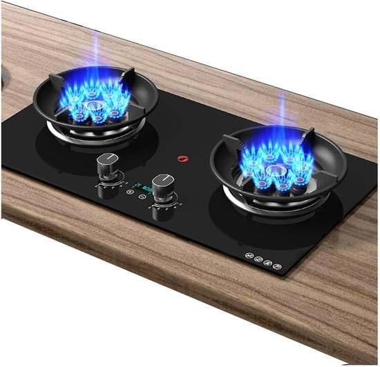 Draagbare Gasfornuis - Kookplaat Buiten - Kamperen Koken - Dubbele Brander - 5.2KW - Zwart