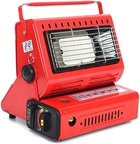 Draagbare Gaskachel Kookfornuis Campingverwarmer voor Tent Buiten Binnen 1,3 KW 90 G/H 2 in 1 Butaan Vloeibaar - ShopVlot