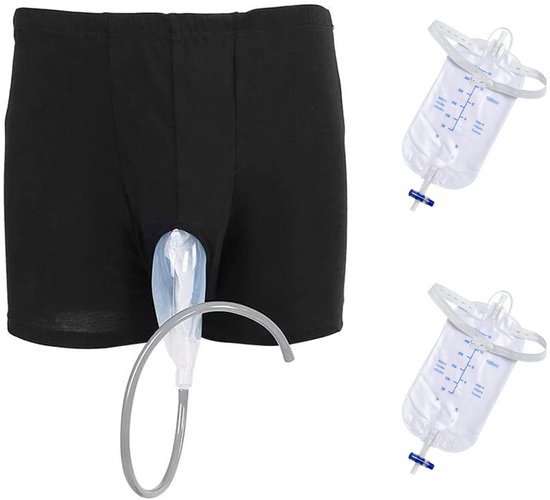 Draagbare herbruikbare urinezak voor mannen en vrouwen - lekvrije urineopvangzak - urinetrechter urineafvoerzak - maat L van Merkloos