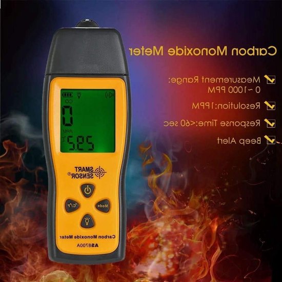 Draagbare hoge precisie digitale koolmonoxidemeter - CO-lekdetector analysator - bereik 1000 ppm van ACE Instruments