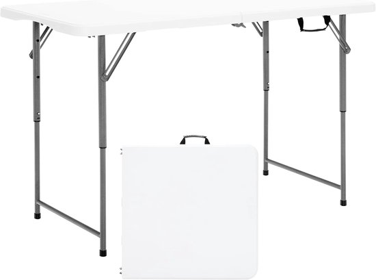 Draagbare Inklapbare Campingtafel en Tuintafel - Verstelbaar in Hoogte voor Feesten en Kamperen - 120 x 60 x 74,5 cm van Merkloos