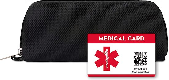 Draagbare Insuline Pen Case, Diabetische Pen Portemonnee,Diabetes Tas met Medische Alert ID Card Tag, Zwart van ZHONYEE