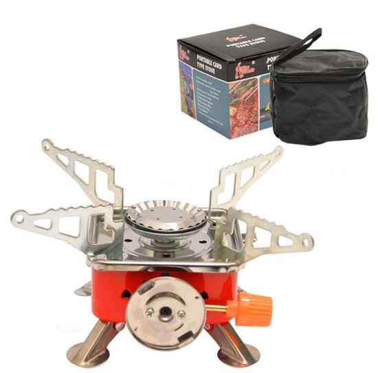 Draagbare Kampeerkachel - gas kachel - tent kachel - camping verwarming - kachel - Mini Kampeerfornuis - Met Koffer - Buiten - Kampeerfornuis - Butaan - 9.5*9.5*9.5 cm