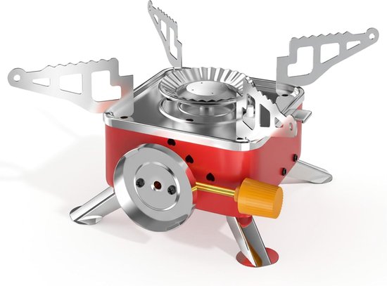 Draagbare Kampeerkachel - Ultrlichte Backpacking Kachel Met Stabiele Ondersteuning & Windbestendigheid, Mini Vouwbare Metaal Gaskachel Voor Kamperen, Wandelen & Koken van Merkloos