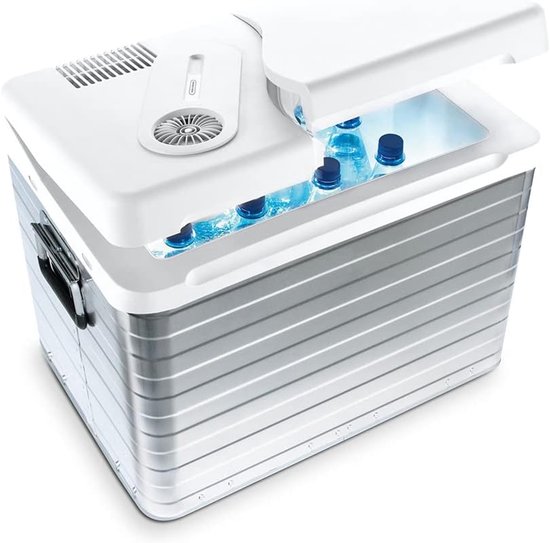 Draagbare Koelbox - Elektrische Koelbox Camping Koelbox - Drankjes Koel Houden - Aluminium Behuizing - 39 Liter - Zilver