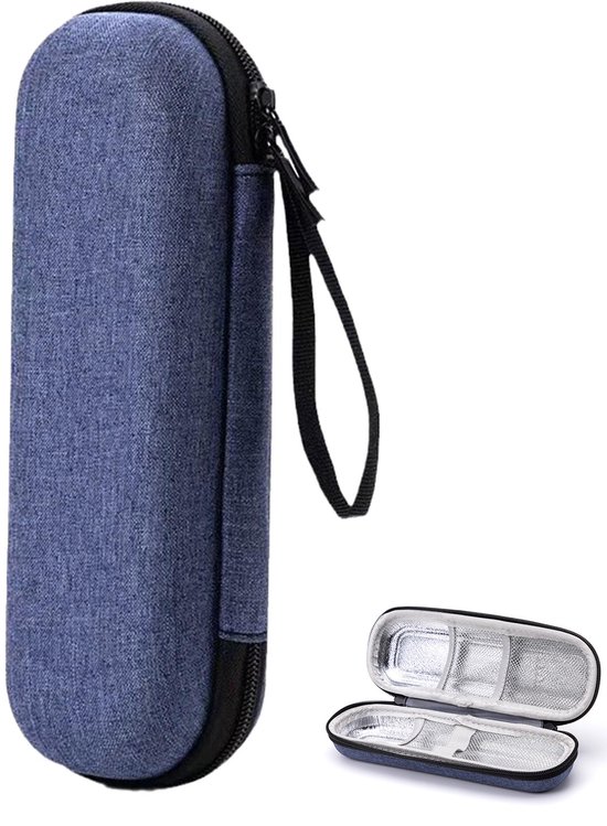 Draagbare koeltas - Kleine insulinekoelbox - Herbruikbaar - Met aluminiumfolie voering - Waterdichte insulinekoeltas - Gemakkelijk mee te nemen - Geschikt voor diabetici - Veilige medicijnopslag - Geschikt voor reizen buitenshuis - Blauw van Merkloos