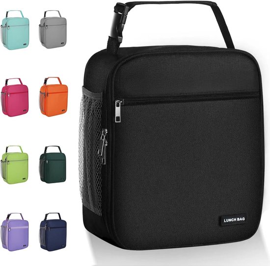 Draagbare Koeltas - Lunchtas - Geïsoleerde Lunch Tas - Thermal Bag - Compact & Handig - Grote Capaciteit - School - Lunch - Werk - Zwart - Meerlaagse Verdikte Aluminiumfolie - Voor Picknicks, Kamperen, Werk, Het Dagelijks Leven