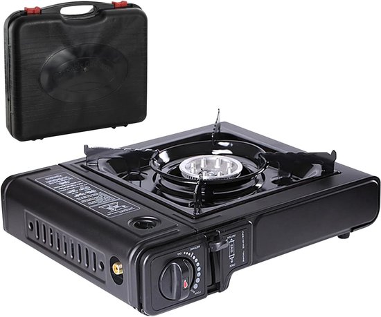 Draagbare Kookbrander - Compact Fornuis - Kamperen Picknicken - Veelzijdige Energiekeuze - 38x33x12 cm - Zilver