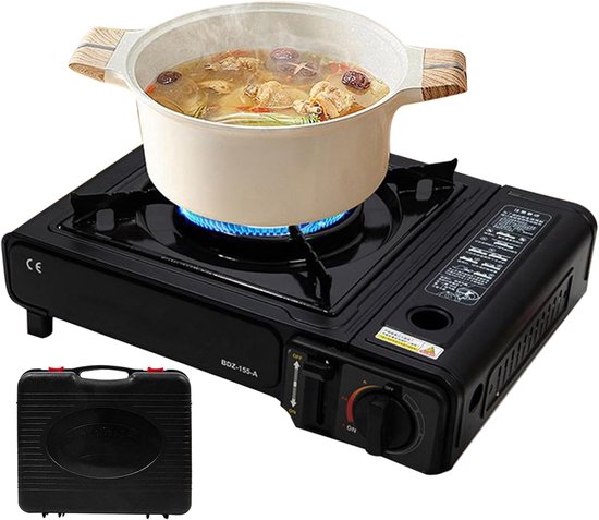 Draagbare Kookkachel - Kampeer Kooktoestel - Buiten Koken - Automatische Ontsteking - Compact Ontwerp - Zwart