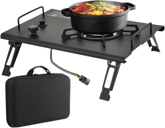Draagbare Kookstel - Opvouwbaar Fornuis - Buiten Koken - Roestvrijstaal - 415 x 29 x 105 cm - Zilver