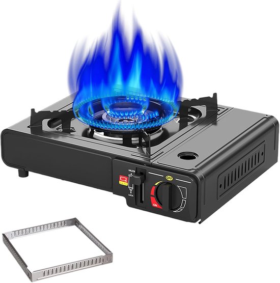 Draagbare Kooktoestel - Compacte Brander - Outdoor Koken - Automatische Ontsteking - 3500W Hitte - Zwart