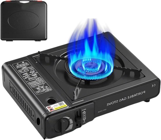 Draagbare Kooktoestel - Compacte Gasbrander - Outdoor Koken - Betrouwbare Ontsteking - 43 x 34 x 14 cm - Zilver