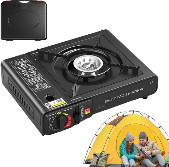 Draagbare Kooktoestel - Compacte Gasbrander - Outdoor Koken - Windbestendig Ontwerp - 35.5cm Lengte - Metaal