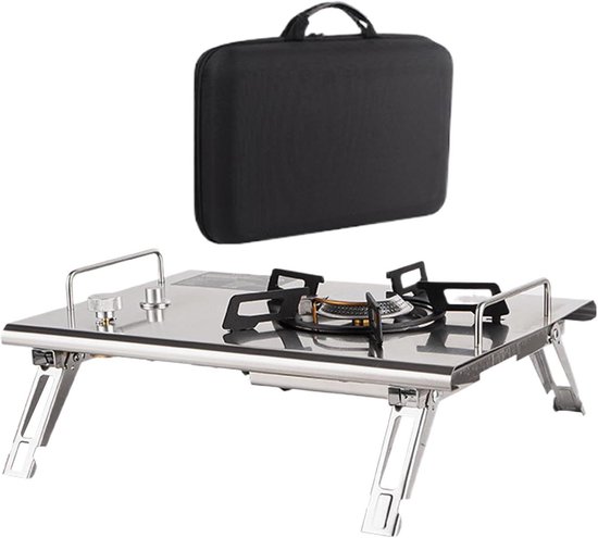 Draagbare Kooktoestel - Opvouwbare Camping - Buiten Koken - Roestvrij Staal - 41.5 cm - Zilver