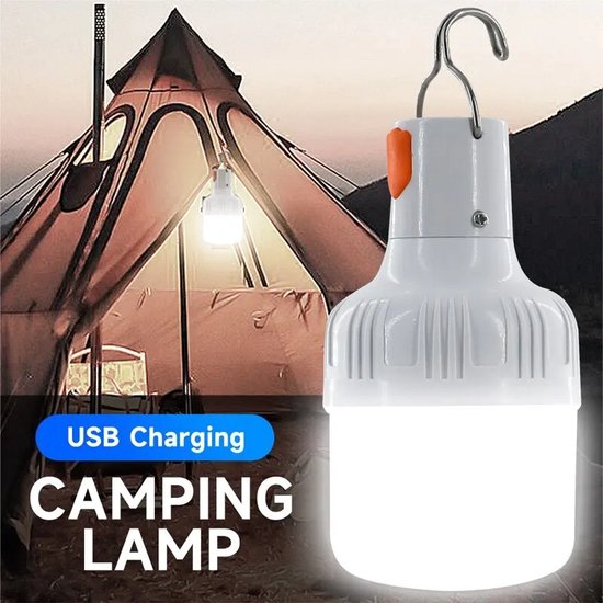 Draagbare LED Lamp: Oplaadbare USB Buitenverlichting met Hoge Helderheid – Camping, Vissen en Noodverlichting met Haak – Perfect voor Avondactiviteiten van Merkloos