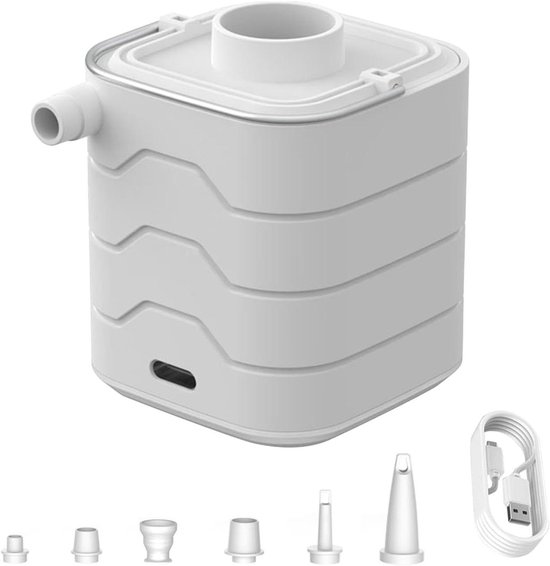 Draagbare Luchtpomp - Elektrische Opblaaspomp - Kamperen en Reizen - Inclusief LED Campinglicht - 11 x 10 x 6 cm