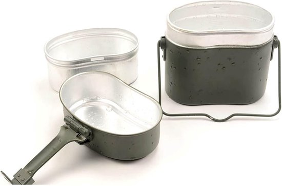 Draagbare Lunchbox - Eetblik Aluminium - Buiten Eten - Antislip Handvat - 15 x 15 x 15 cm - Zwart